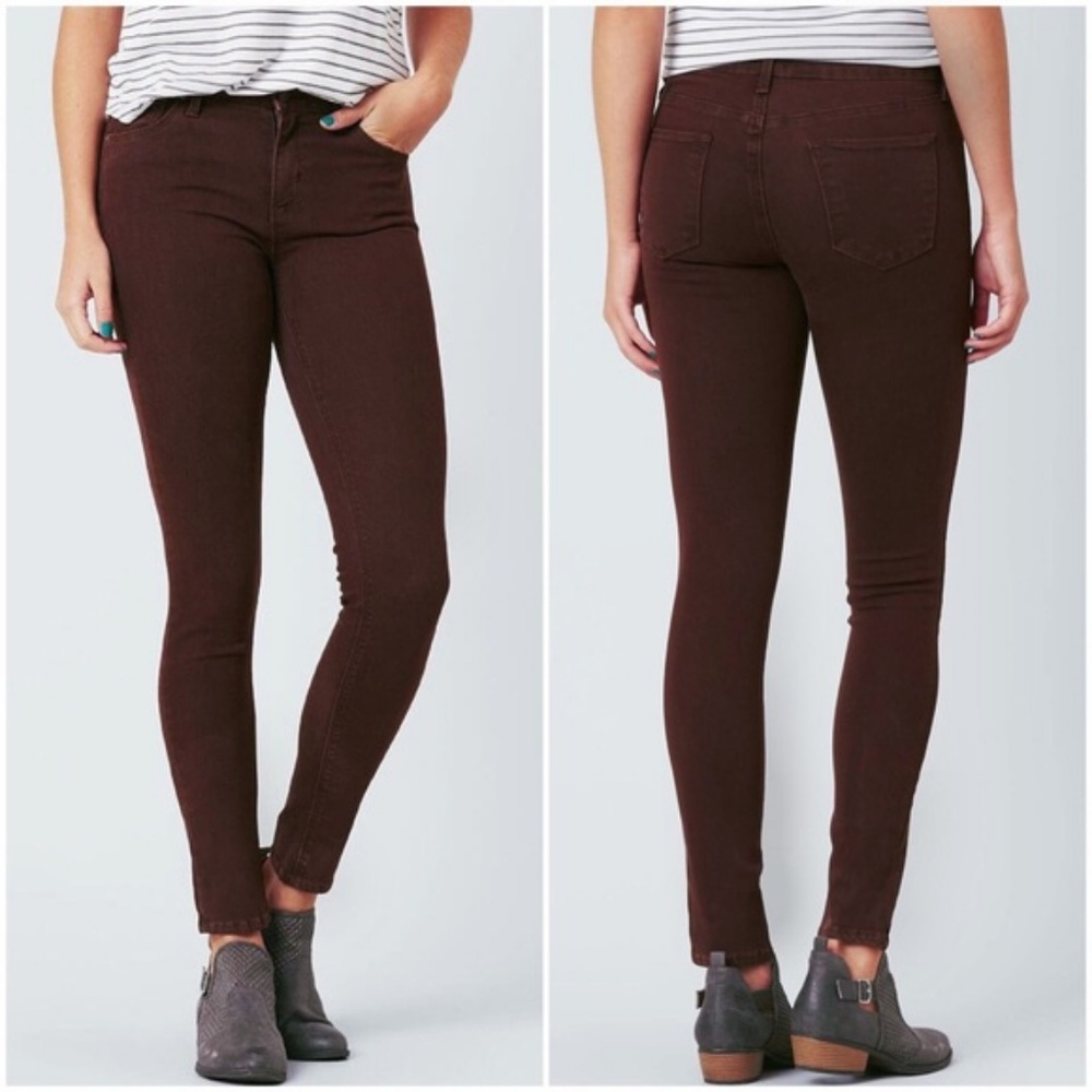 JUST BLACK | Skinny Stretch Jeans 24 Rustic Brown